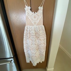 MOONLIT NIGHT CROSS BACK CROCHET CAMI DRESS Size Medium